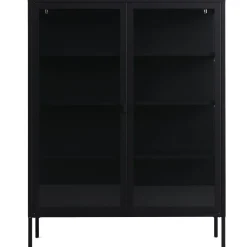 Herman Vitrineskab - Sort metal/glas - 110x40x140 cm