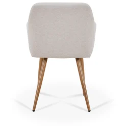 Jenna spisebordstol - beige tekstil med egelook