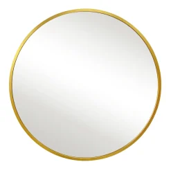 Kaya rundt spejl med messing/guld ramme Ø70 cm