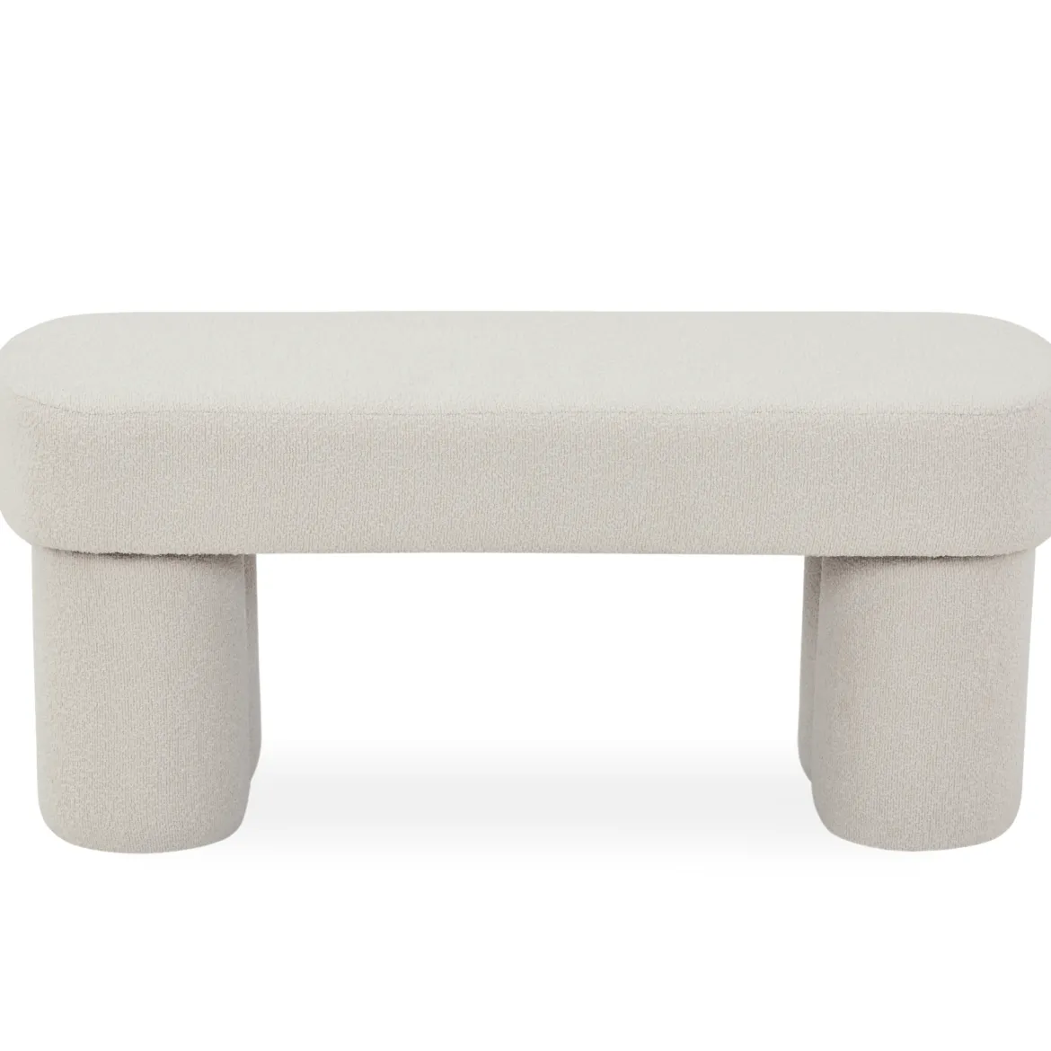Linea bænk hvid Boucle 100x42x44 cm