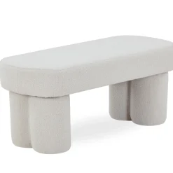 Linea bænk hvid Boucle 100x42x44 cm