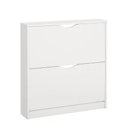 Livo skoskab med 2 låger i hvid