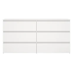 Maise kommode H:70 x B:138 x B:41 cm med 6 skuffer i hvid