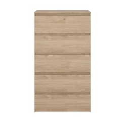 Maise kommode H:114 x B:65 x D:41 cm med 5 skuffer i egelook