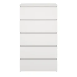Maise kommode H:114 x B:65 x D:41 cm med 5 skuffer i hvid