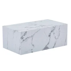 Maxine sofabord hvid marmor look 90x50 cm
