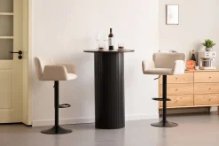 Melody Barstol - beige tekstil med justerbar højde og drejefunktion