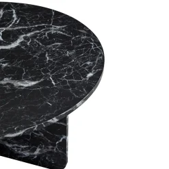 Mercy sofabord sort marmor look Ø80 cm