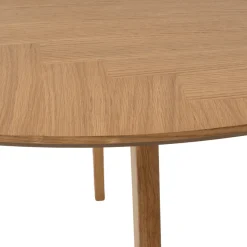 Miles - Rundt spisebord Ø120 cm i olieret egefiner med sildebensmønster