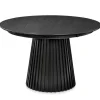 Monica rundt lamel spisebord i sort 120 cm