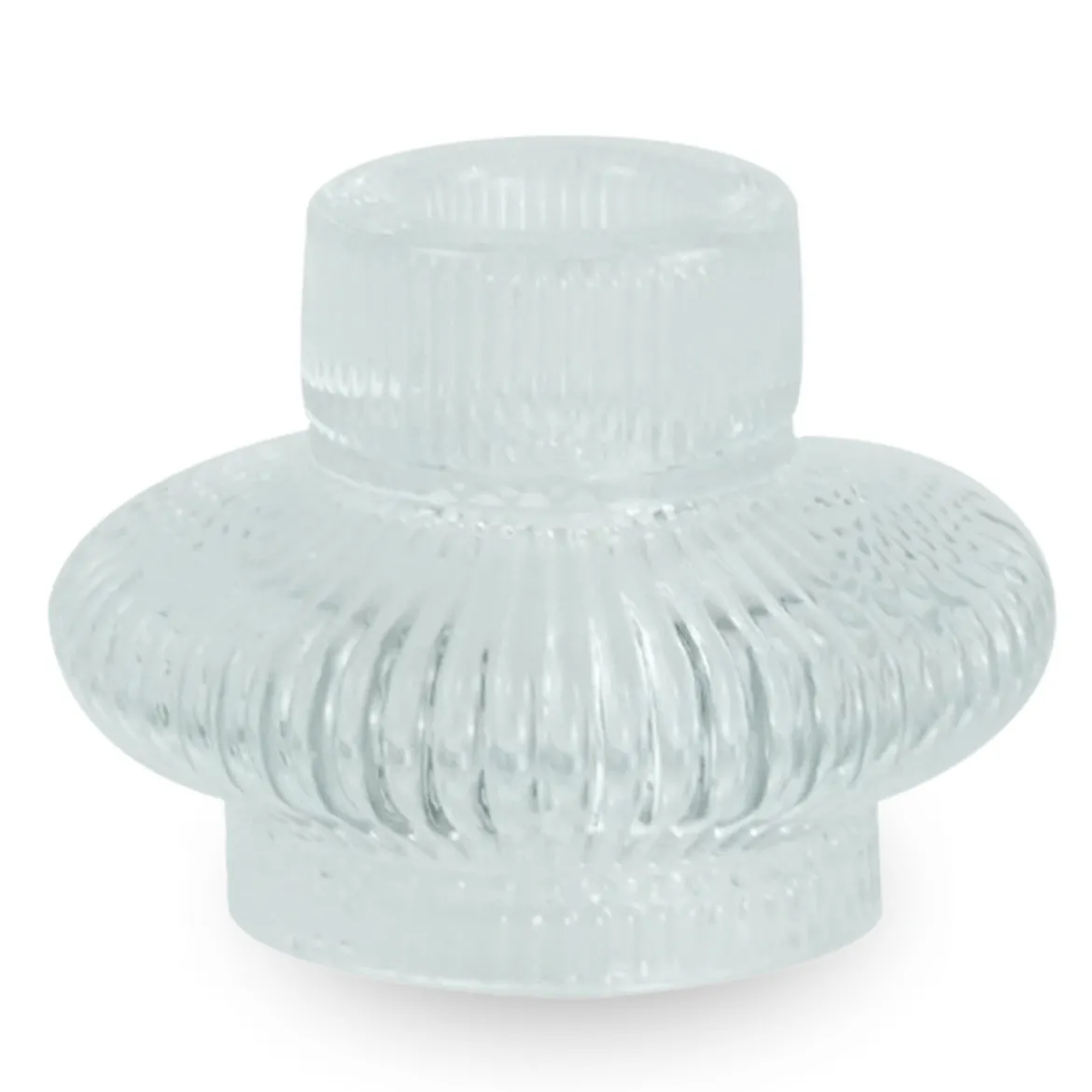 Nala glas lysestage klar 6 cm