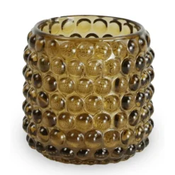 Nelly glas fyrfadsstage amber 8,5 cm