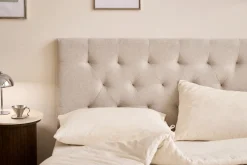Nia sengegavl 140x63 cm i beige tekstil