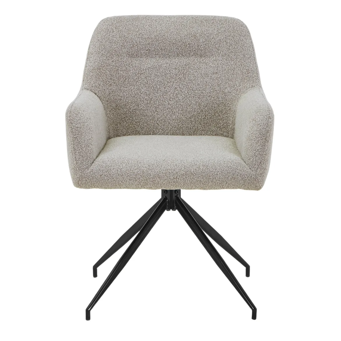 Ofelia Spisebordsstol - Beige Boucle Med Drejefunktion 360 Grader