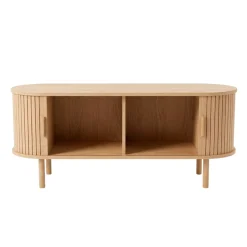 Penelope TV-bord med jalousilåger i eg - 120x40x48 cm