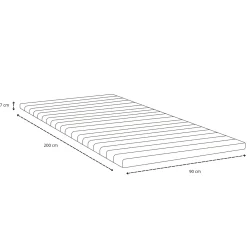 Premium Aksel hvid topmadras i memoryskum 90x200x7 cm