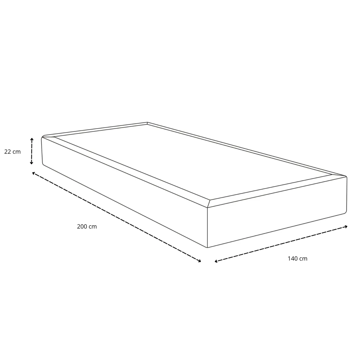 Premium boxmadras seng i beige 140x200 cm med 7 cm topmadras i memoryskum ekskl. ben