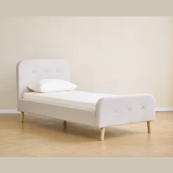 Premium Christian seng i beige 90x200 cm inkl. sengelameller og madrasser