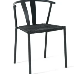 Shila spisebordsstol sort med flet i sort