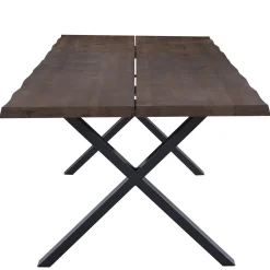 Susan plankebord - 300x95 cm - i smoked eg med krydsben - (Forberedt til tillægsplader)